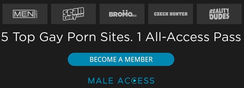 5 hot Gay Porn Sites in 1 all access network membership vert 1 - Shaved headed dude Peter One’s big uncut dick fucking Alex Vichner at the sex club dungeon at Bromo