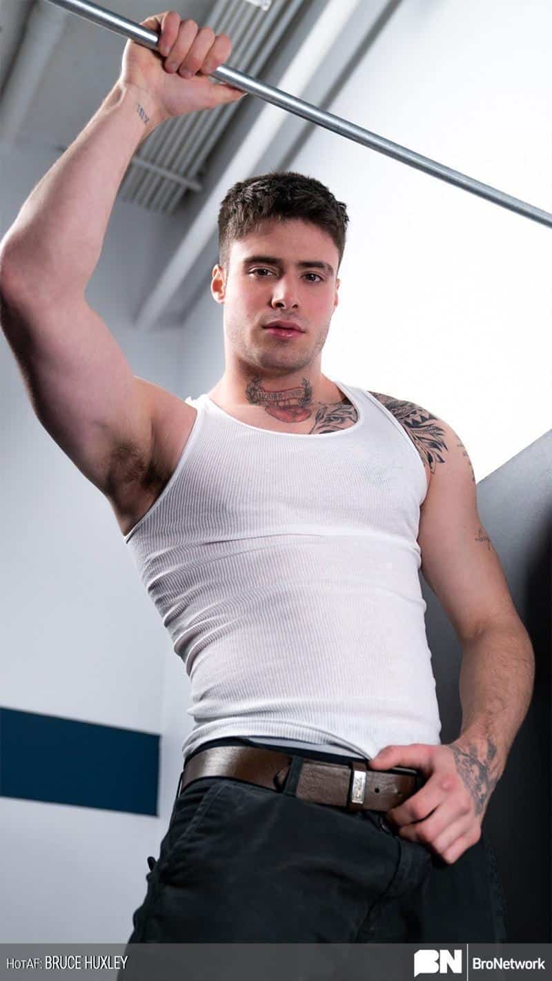 Sexy young muscle dude Bruce Huxley jerking huge thick cock exploding cum all over abs 6 image gay porn - Sexy young muscle dude Bruce Huxley jerking his huge thick cock exploding cum all over his abs